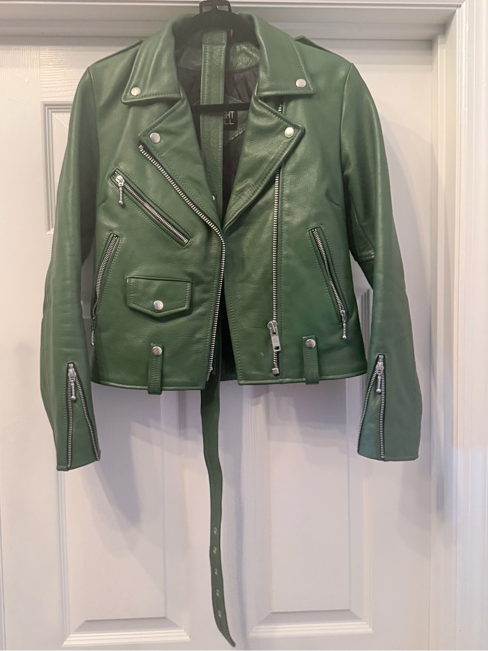 Straight To Hell Apparel Green Leather Jacket Size Small